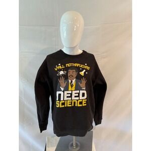 Y'all Need Science Crew‎ Neck Sweatshirt Black Large - Neil Degrasse Tyson